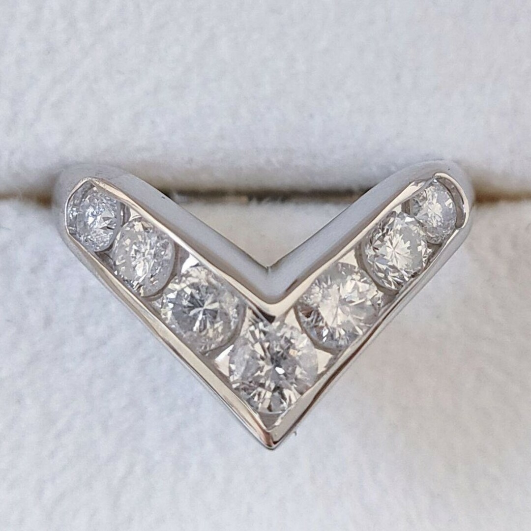リモ様専用 ダイヤモンド V字 リング Pt900 2点セット レディースのアクセサリー(リング(指輪))の商品写真
