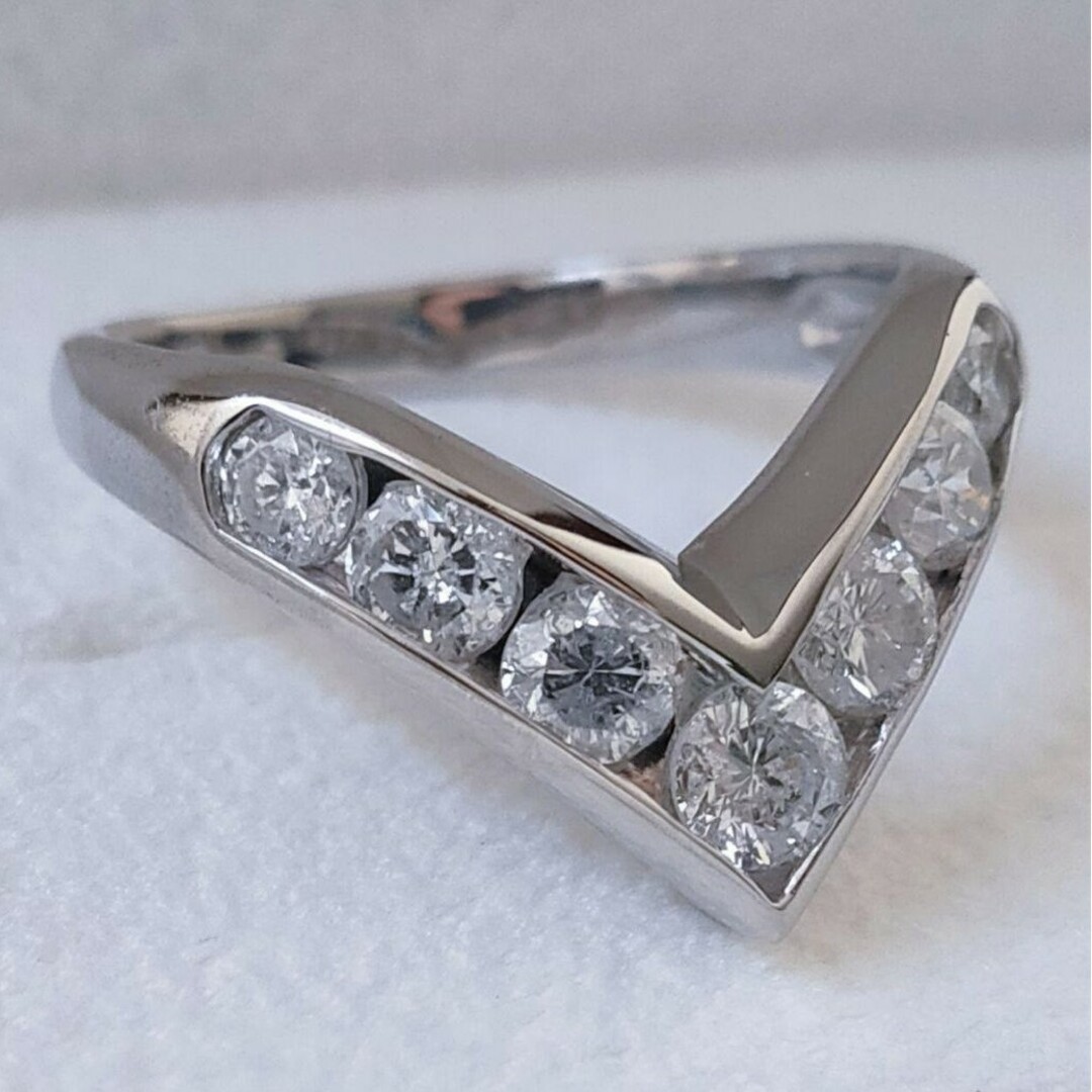 リモ様専用 ダイヤモンド V字 リング Pt900 2点セット レディースのアクセサリー(リング(指輪))の商品写真