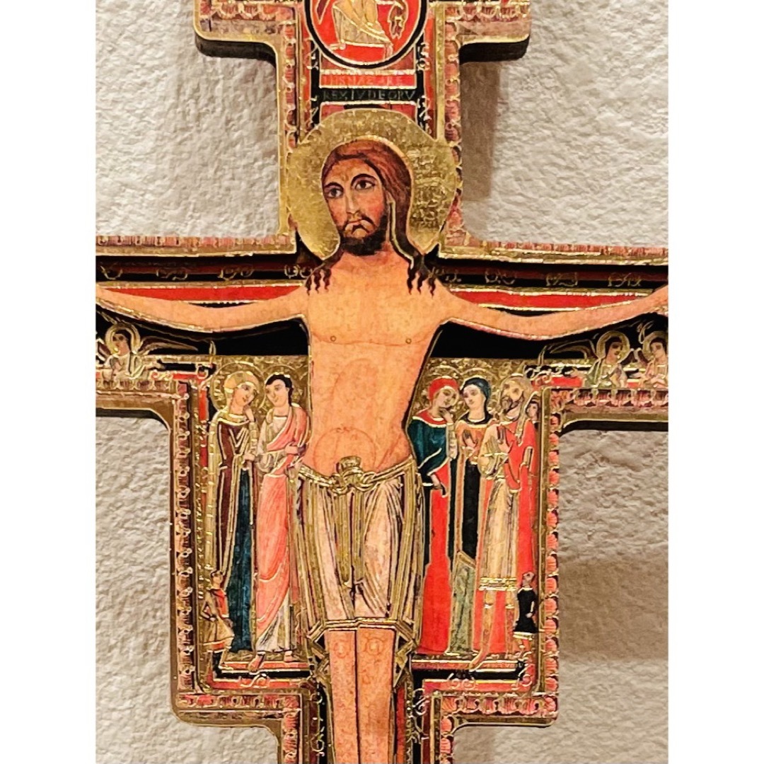 サン・ダミアーノの聖十字架　立体板絵●イタリア製●置物●壁掛●インテリアにも最適