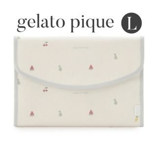 ジェラートピケ(gelato pique)のgelato pique ちびフルーツ柄母子手帳ケース L 白 【新品】(母子手帳ケース)