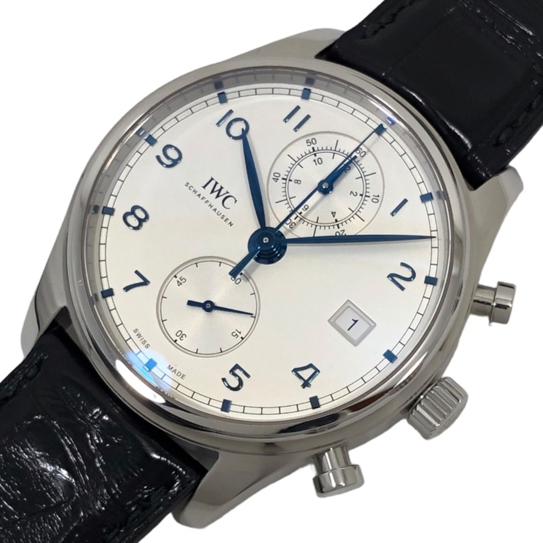 インターナショナルウォッチカンパニー IWC ポルトギーゼ クロノグラフ IW390302 シルバー文字盤 SS/レザーストラップ(アリゲーター) メンズ 腕時計