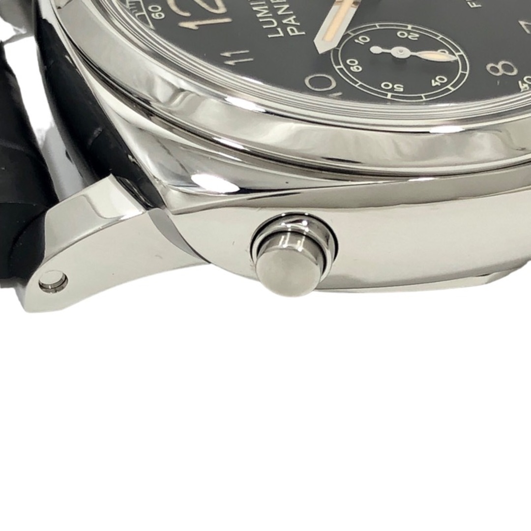 パネライ PANERAI ルミノール1950 PCYC 3デイズ クロノフライバック アッチャイオ PAM00653 ブラック文字盤 SS/レザーストラップ(社外) メンズ 腕時計