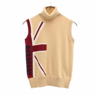 バーバリー(BURBERRY)のバーバリー 三陽商会 タートルネック ニットベスト 160A ベージュ系 BURBERRY ロゴ キッズ 【中古】  【230915】(Tシャツ/カットソー)