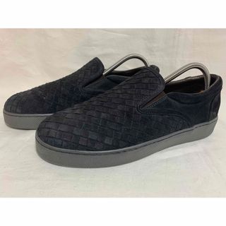 ボッテガヴェネタ(Bottega Veneta)の希少美品 ボッテガヴェネタ イントレ スエード 厚底 スリッポン 41 1/2(スリッポン/モカシン)