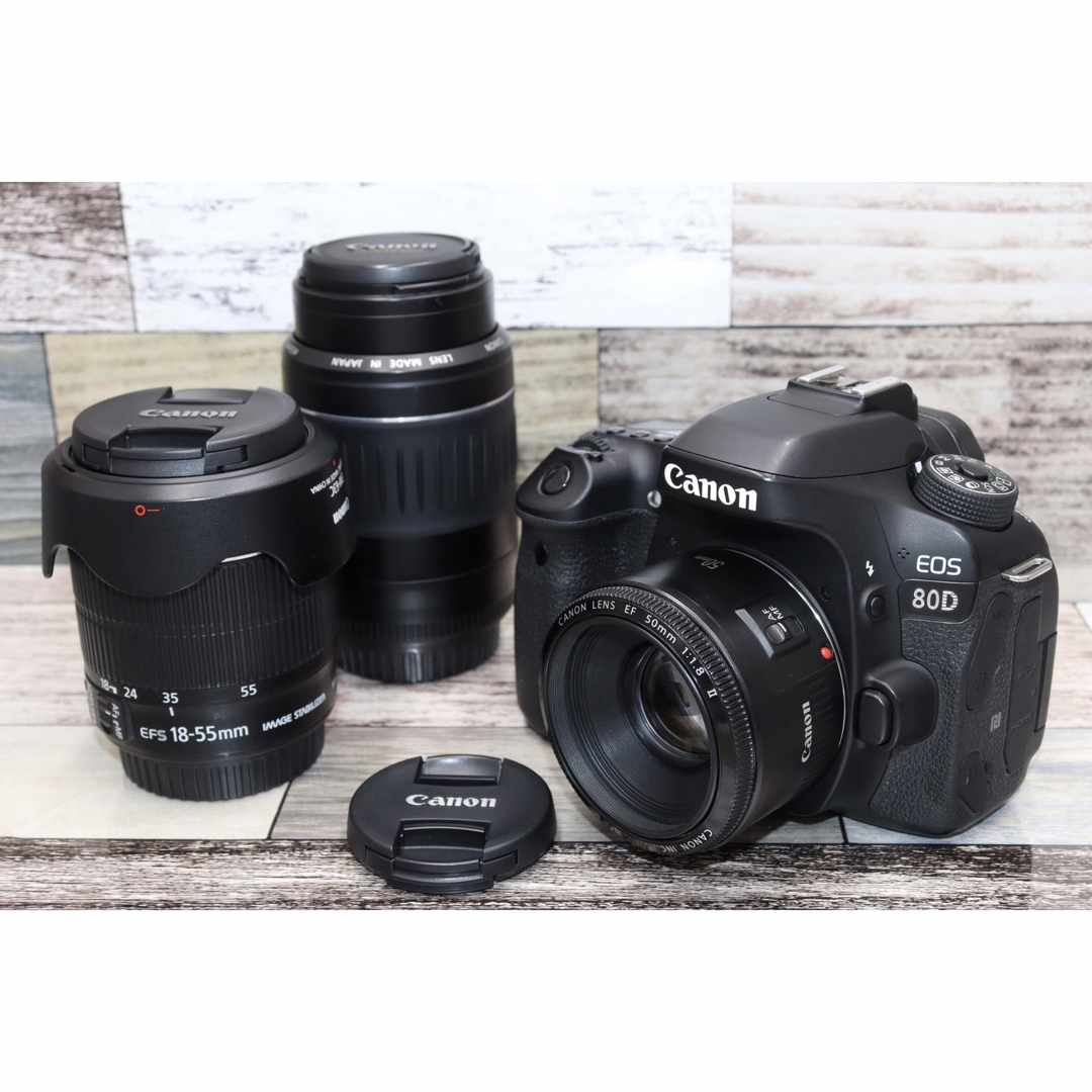 Canon - ⭐️レンズ3本⭐️Wi-Fi転送◎⭐️キャノン EOS 80D⭐️の通販