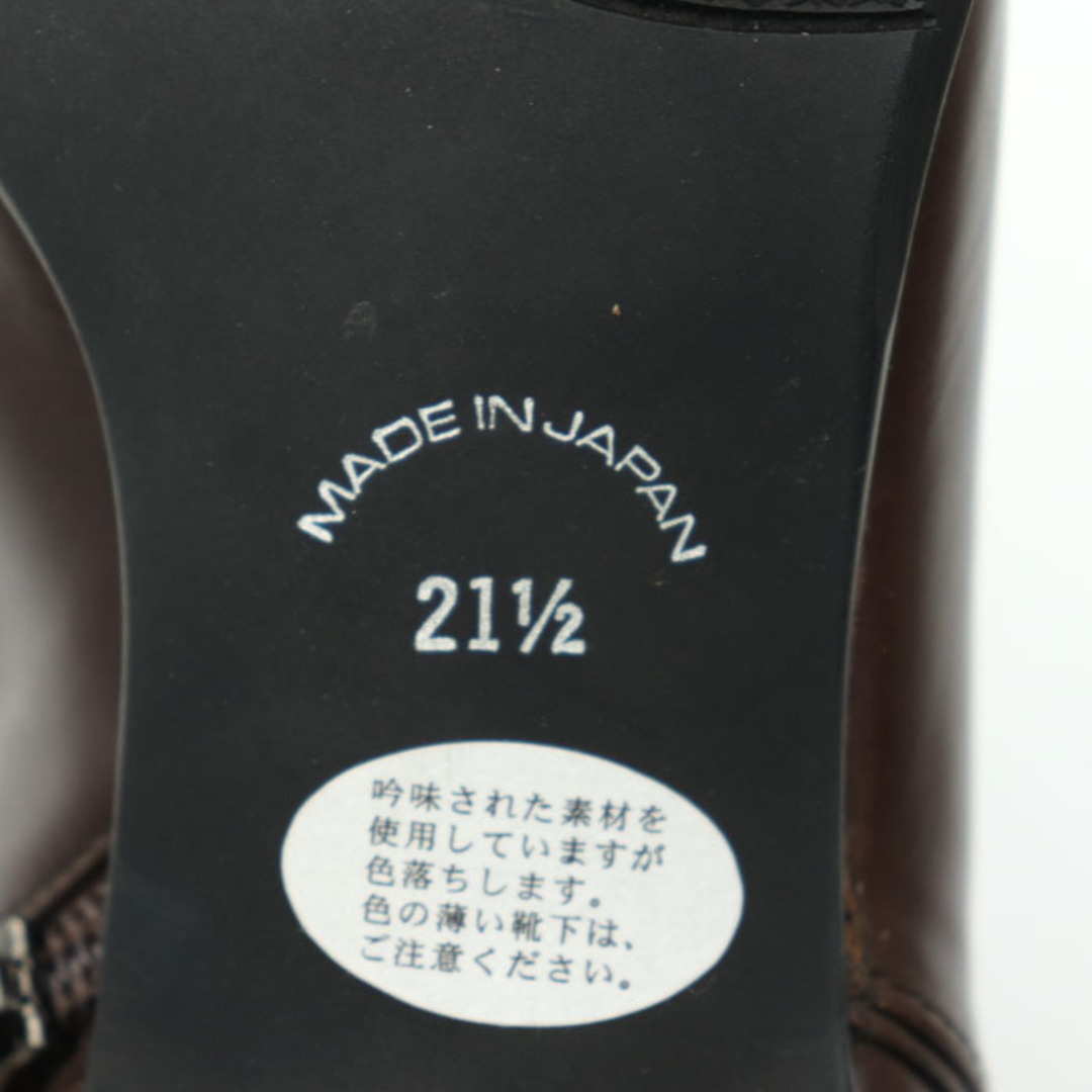 トラサルディ ショートブーツ 未使用 ポインテッドトゥ ブーティ ブランド シューズ 靴 レディース 21.5cmサイズ ブラウン TRUSSARDI約7cmヒール高