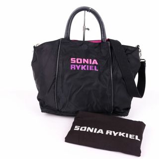 美品 SONIA RYKIEL レザー ベルト 2way ショルダーバッグ 黒金