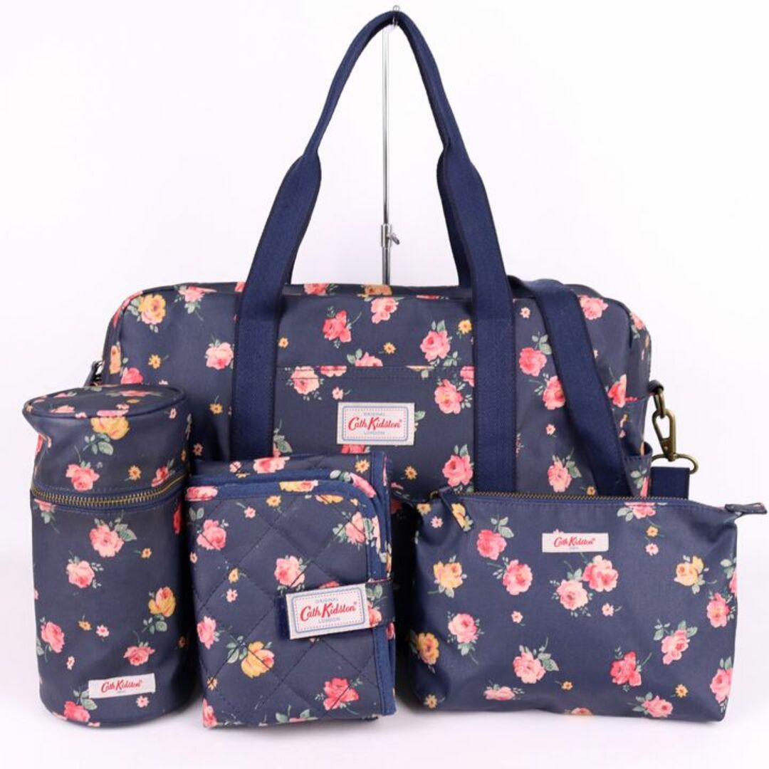 キャスキッドソン マザーズバッグ ポーチ等 4点セット ショルダーバッグ ボストン カバン レディース ネイビー Cath Kidston