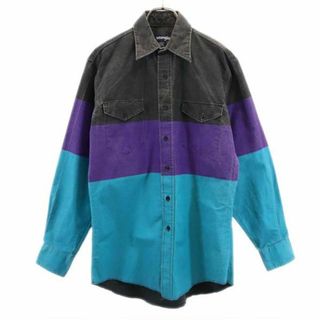 ラングラー(Wrangler)のラングラー 90s オールド ボーダー柄 長袖 デニムシャツ XL Wrangler メンズ 【中古】  【230915】(シャツ)