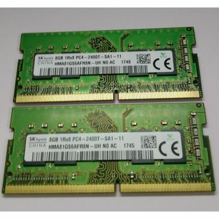 SKhynix PC4 DDR4-2400 16GB(8GB 2枚)ノートメモリ(PCパーツ)