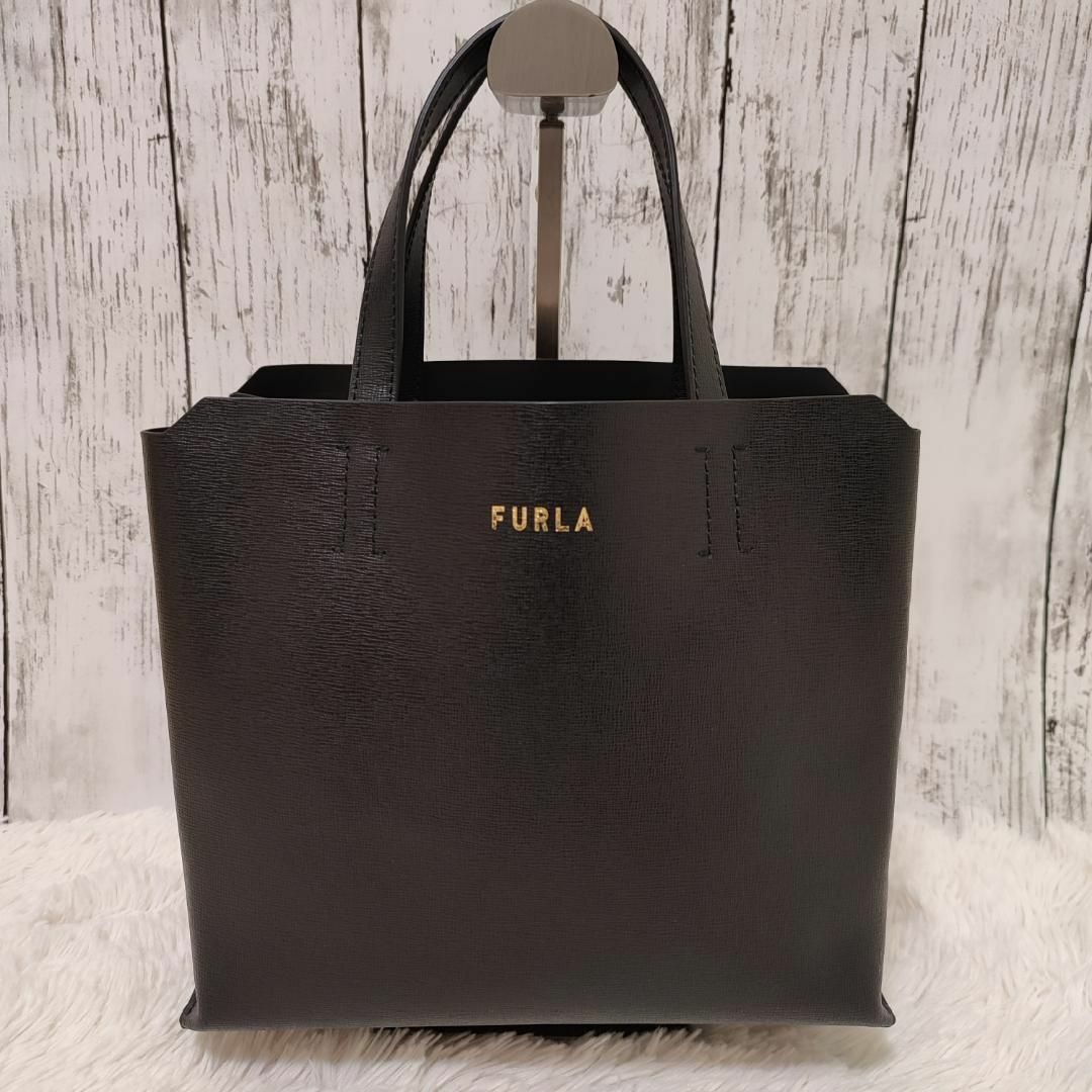 FURLA フルラ レザー ミニ トートバッグ 黒 バッグ