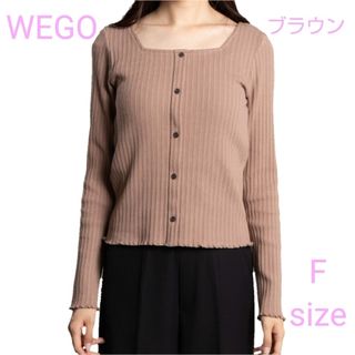 ウィゴー(WEGO)のWEGO ウィゴー フロントボタンリブロンT ブラウン(Tシャツ(長袖/七分))