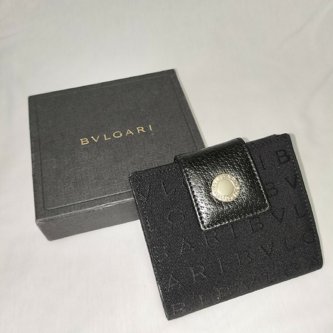 ✨新品未使用・箱付き✨　BVLGARI ミニ財布　ロゴマニア　キャンバス