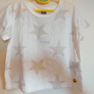 エフオーキッズ(F.O.KIDS)の新品半額★白Ｔシャツ★幅広100★星★ニコちゃんスマイル(Tシャツ/カットソー)