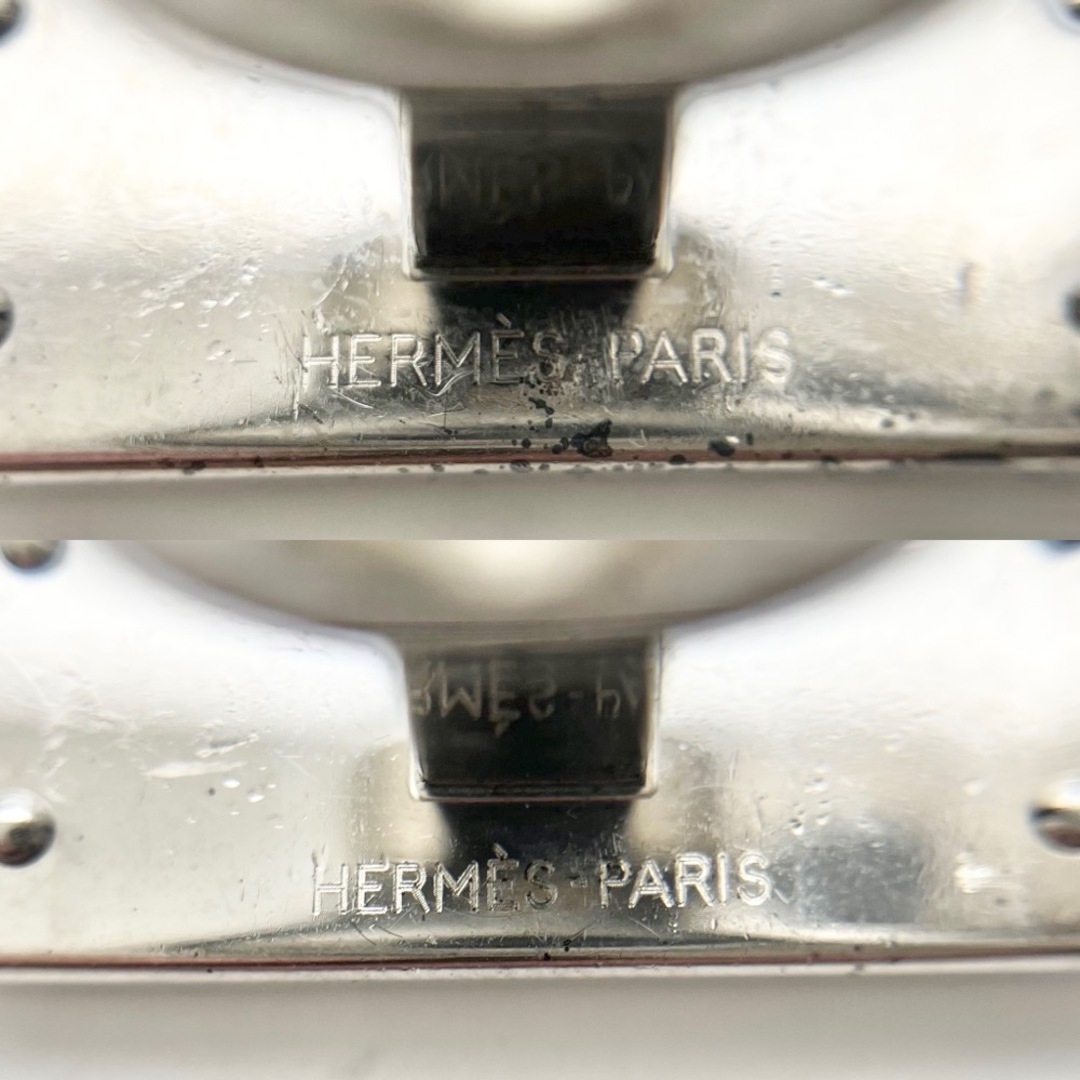 【限定価格】HERMES エルメス カフス クロア ファッションアイテム アクセサリー スーツ ビジネス 小物    シルバー オレンジ メンズ 約26.4g 定番【品】