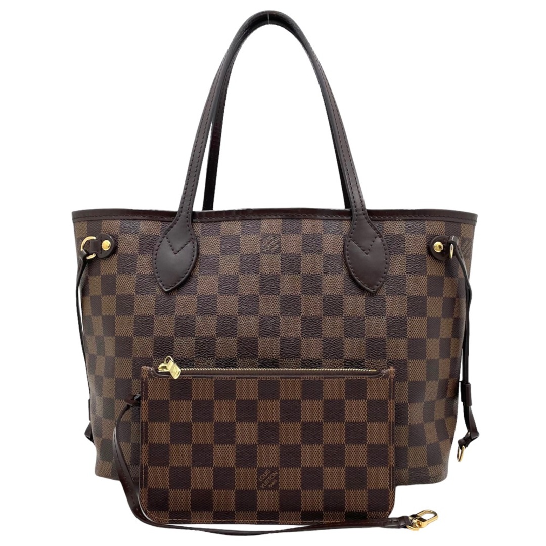 【限定価格】LOUIS VUITTON ルイヴィトン トートバッグ ダミエ ネヴァーフルPM ハンドバッグ ポーチ付き 肩掛け 通勤 通学 ブラウン 茶 鞄 かばん N41359    ゴールド金具 レディース 定番【品】