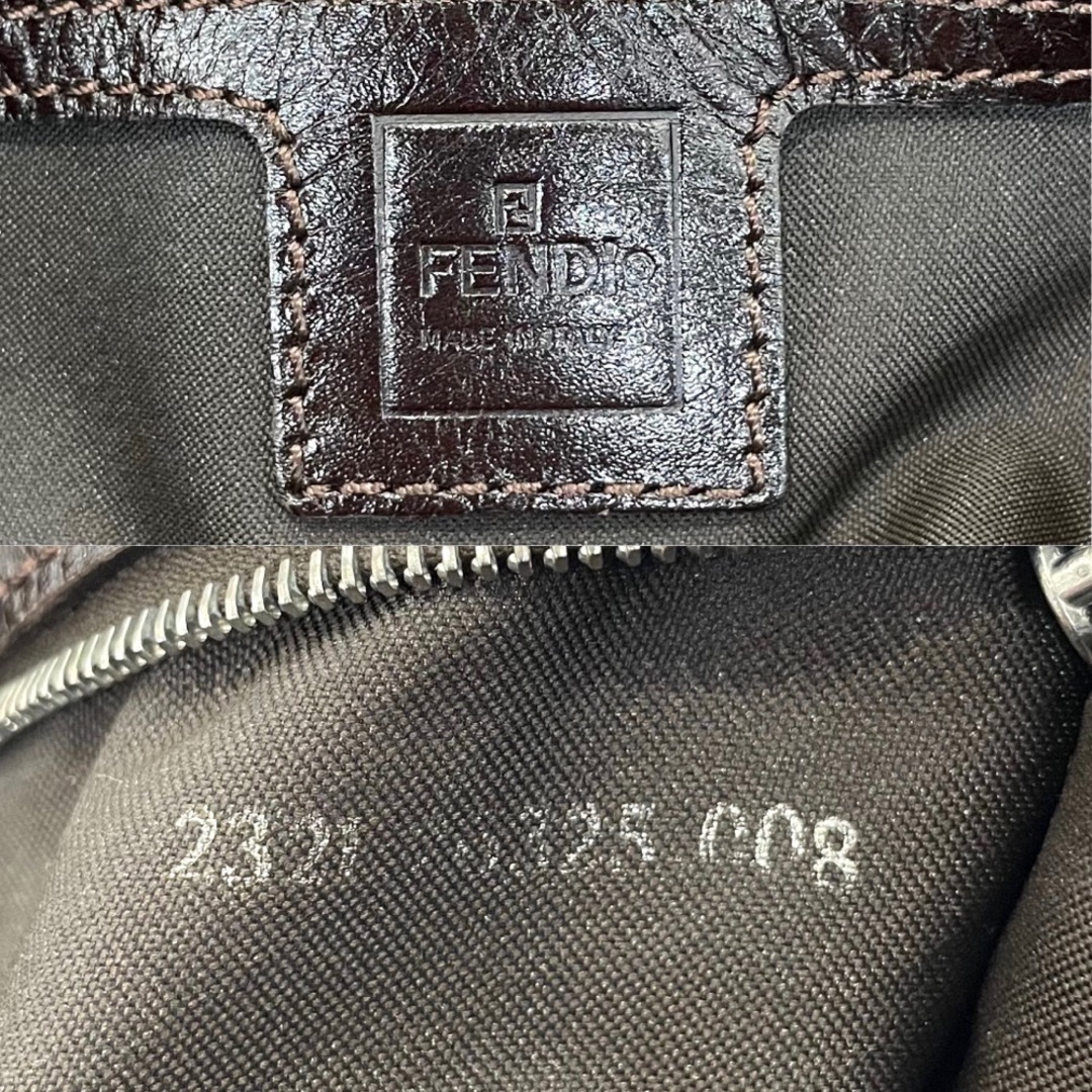 FENDI フェンディ ショルダーバッグ マンマバケット Mamma Bucket ワンショルダー ズッカ 鞄 かばん 26325 キャンバス レザー  ブラウン 茶 シルバー金具 レディース 人気【中古品】