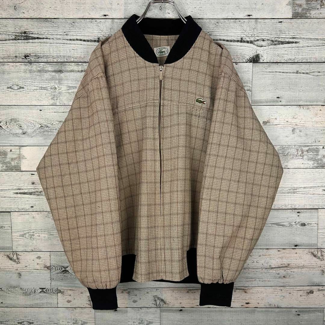 【激レア】lacoste ラコステ 刺繍ロゴ フリース チェック柄 希少カラー