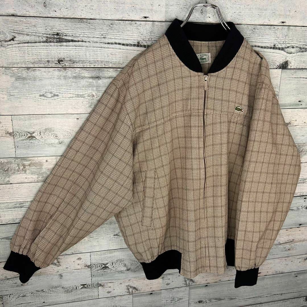 【激レア】lacoste ラコステ 刺繍ロゴ フリース チェック柄 希少カラー