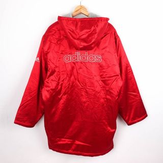 adidas アディダス 【L】ベンチコート 中地フリース　ボアフード付き