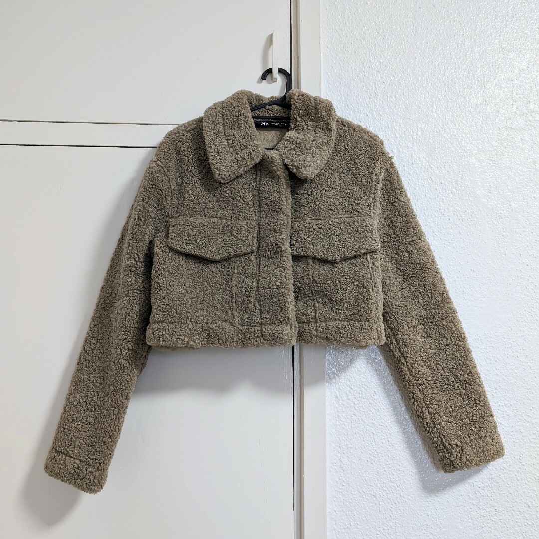 新品　ZARA ザラ　ボアジャケット　ボアアウター　スライ　マウジー　系