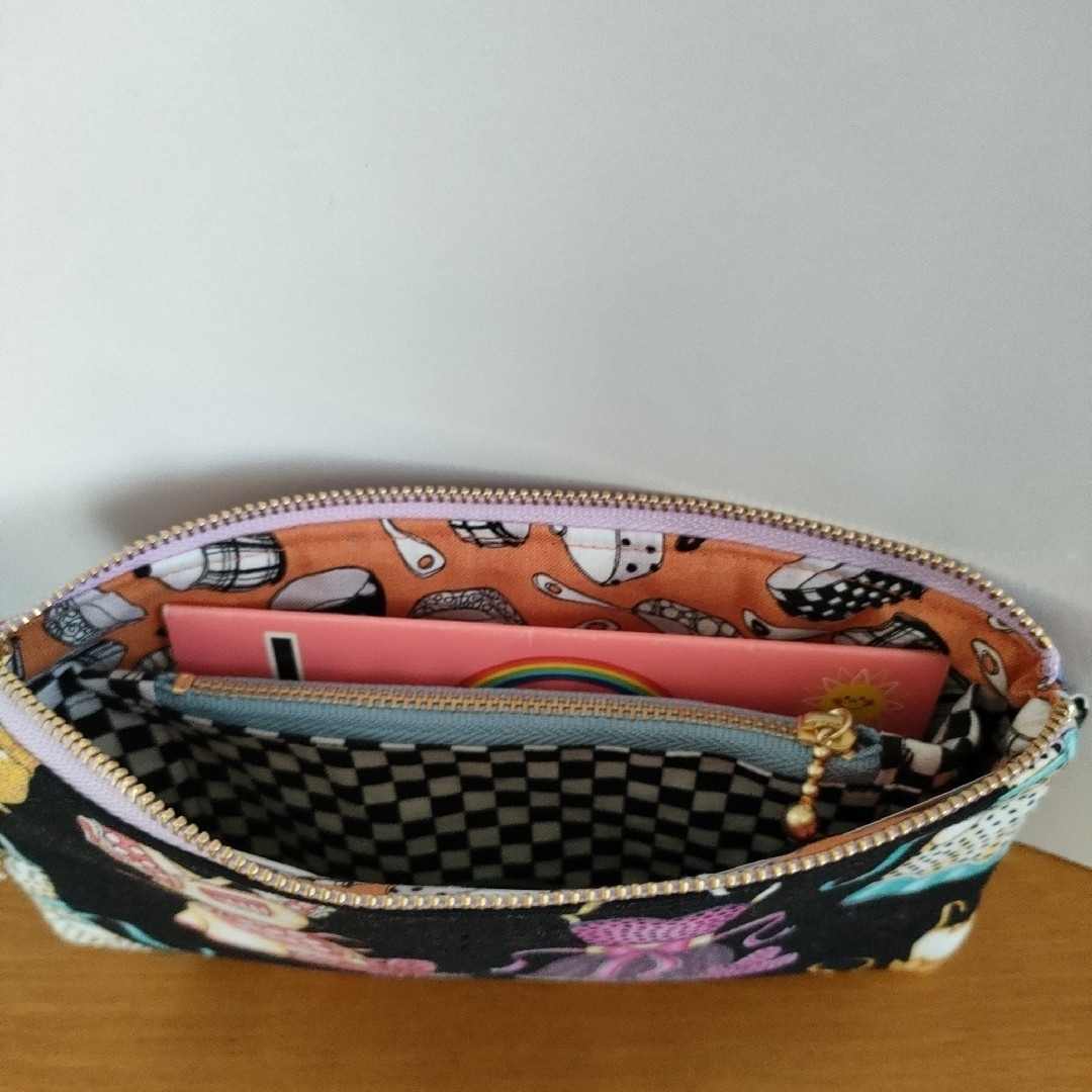 ❊お財布にもなるダブルファスナーポーチ ハンドメイドのファッション小物(財布)の商品写真