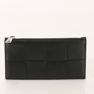 ボッテガヴェネタ(Bottega Veneta)の極美品 ボッテガヴェネタ イントレチャート レザー カードケース ファスナー ブラック 人気 定期入れ 財布 メンズ レディース BAT 0830-T39(名刺入れ/定期入れ)