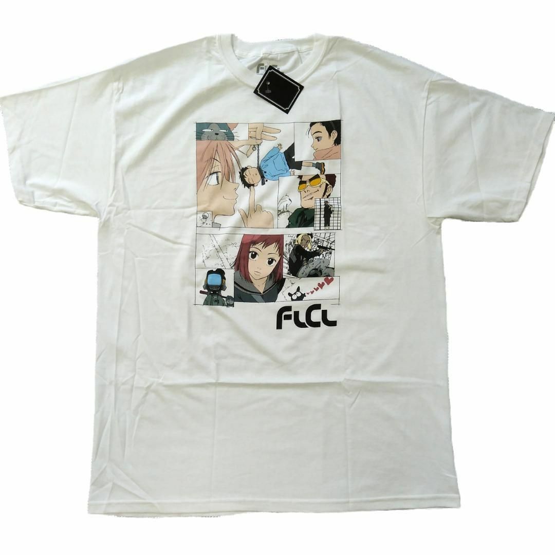 フリクリ　Tシャツ　XL　白　FLCL　アニメTシャツ　海外オフィシャル *