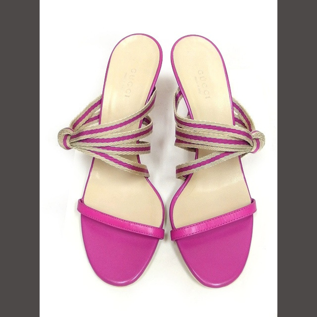 Gucci(グッチ)のグッチ サンダル ピンヒール シェリーライン リボン 8 ピンク ☆AA★ レディースの靴/シューズ(サンダル)の商品写真