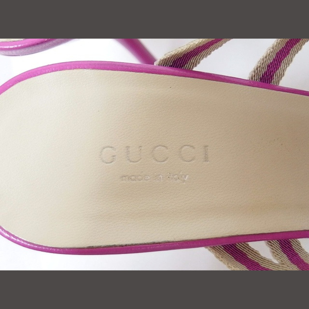 Gucci(グッチ)のグッチ サンダル ピンヒール シェリーライン リボン 8 ピンク ☆AA★ レディースの靴/シューズ(サンダル)の商品写真
