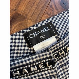 シャネル パンツ キュロット コットン シルク レディースサイズ36 P63237 CHANEL ボトムス ショートパンツ 黒 白