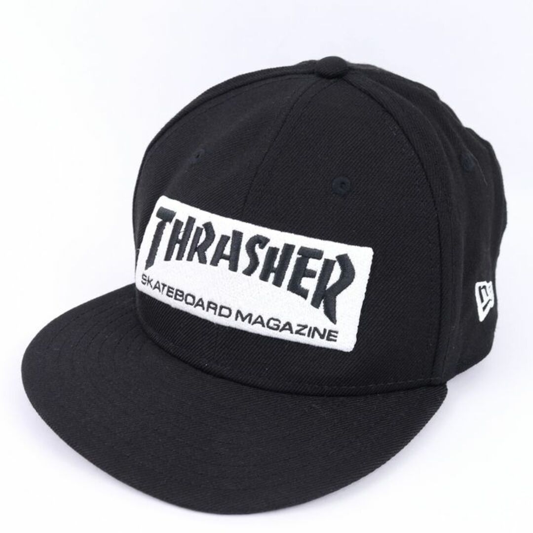 THRASHER(スラッシャー)のスラッシャー キャップ ニューエラ ユース 9FIFTY ロゴ刺繍 スケボー 黒 帽子 メンズ キッズ 男の子用 ブラック THRASHER キッズ/ベビー/マタニティのこども用ファッション小物(帽子)の商品写真