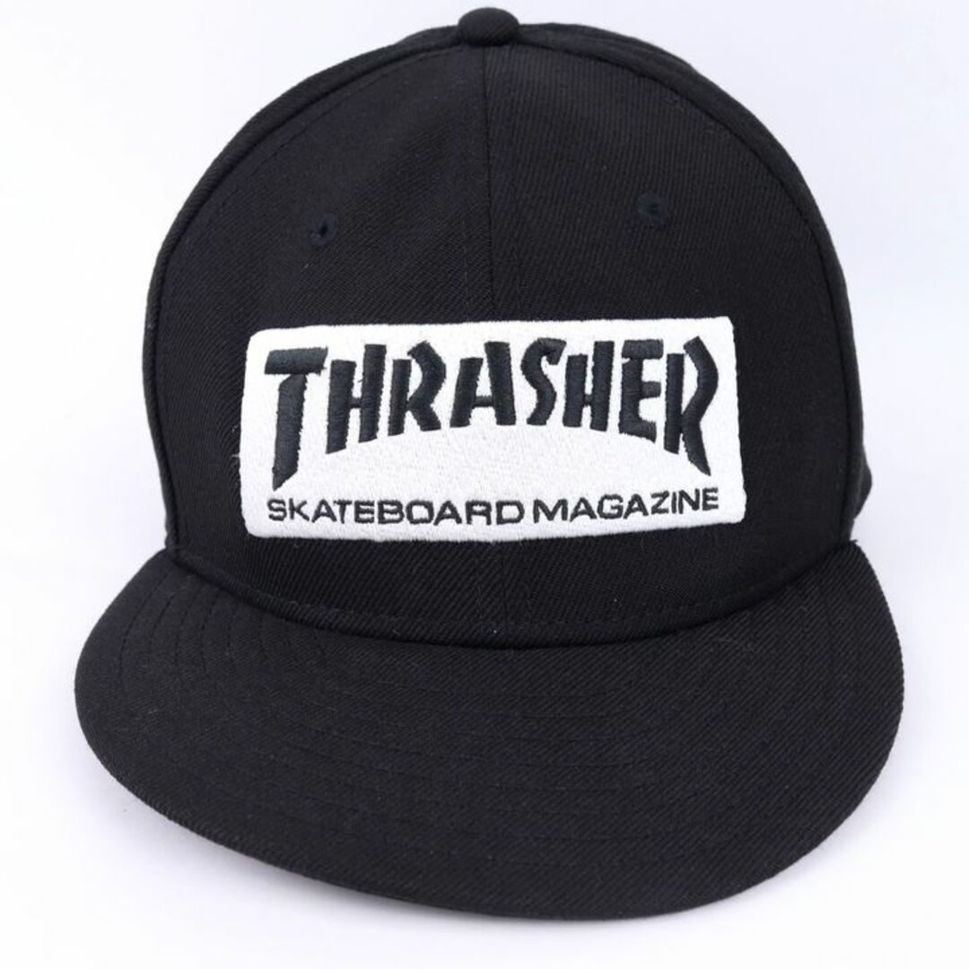 THRASHER(スラッシャー)のスラッシャー キャップ ニューエラ ユース 9FIFTY ロゴ刺繍 スケボー 黒 帽子 メンズ キッズ 男の子用 ブラック THRASHER キッズ/ベビー/マタニティのこども用ファッション小物(帽子)の商品写真