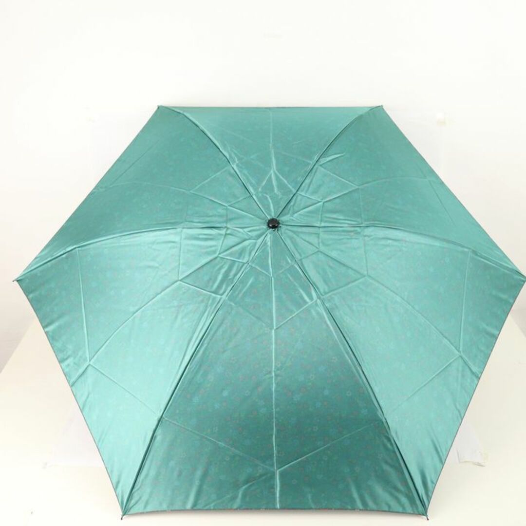 ムーンバット 折りたたみ傘 未使用 雨傘 花柄 テフロン 収納時約22cm ブランド レイングッズ レディース グリーン MOONBAT
