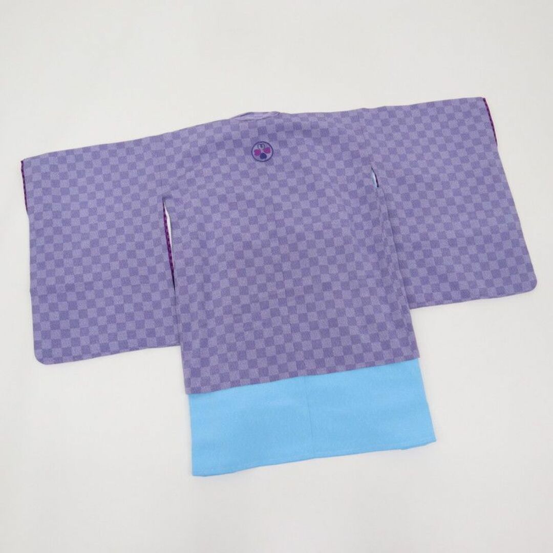 四の三七五三　男の子5歳　羽織＋着物＋襦袢　3点　紫　ジャパンスタイル　9RP12