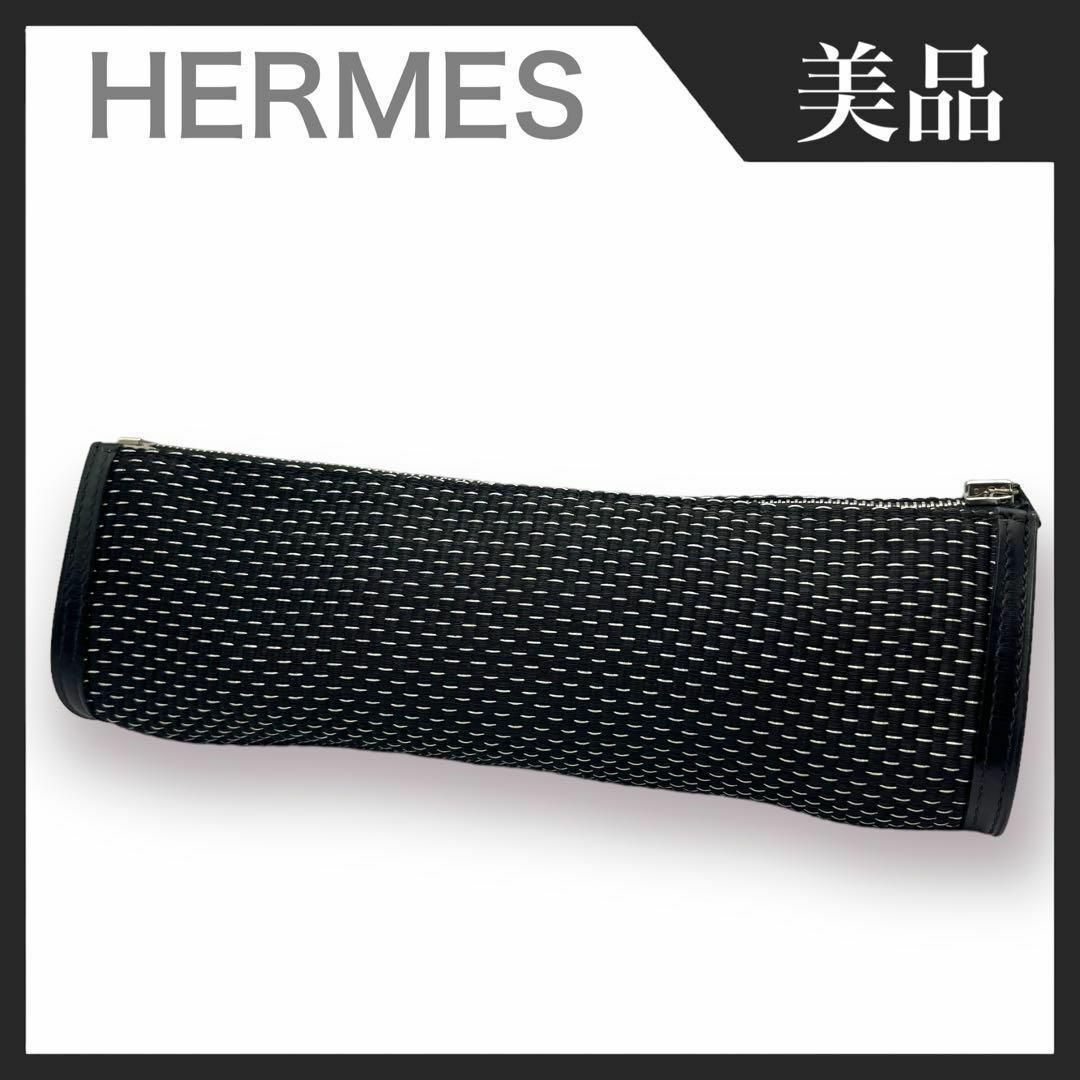 ポーチ商品名【美品】HERMES メタルクリノラン ヨーバック付属 ポーチ 黒 ハンドバッグ