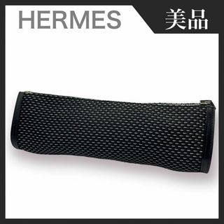 エルメス(Hermes)の【美品】HERMES メタルクリノラン ヨーバック付属 ポーチ 黒 ハンドバッグ(ポーチ)