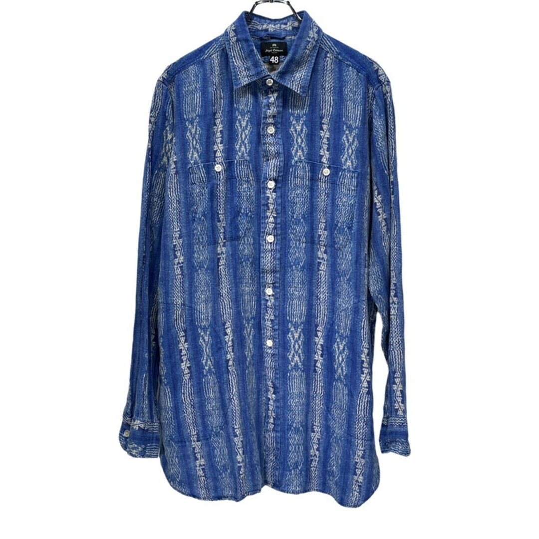 men520Y管理コードNigel Cabourn AUTHENTIC 21SS BIG SHIRT PATTERN PRINTED LINEN 長袖シャツ リネン ナイジェルケーボンオーセンテック