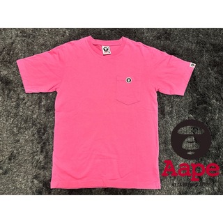 アベイシングエイプ(A BATHING APE)のアベイジングエイプ Bape ape Tシャツ ロゴ LOGO ピンク ポケット(Tシャツ(半袖/袖なし))