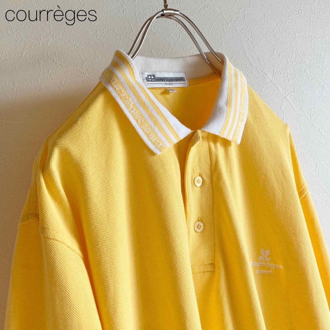 Courreges(クレージュ)のビンテージ クレージュ スポーツ ロゴ刺繍 長袖 ポロシャツ プルオーバーシャツ レディースのトップス(ポロシャツ)の商品写真