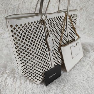 DOLCE&GABBANA - 美品 ドルチェ&ガッバーナ レザー ポーチ付き トート