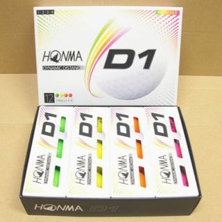 ホンマゴルフ(本間ゴルフ)の＼新品未使用／HONMA♪本間ゴルフボールD1高飛距離マルチカラー1ダース12球(その他)