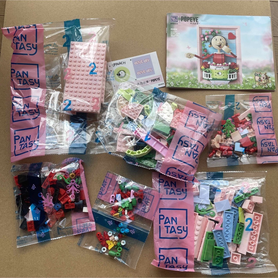 ポパイ\u0026オリブ·オイル　ブロック2点セット 約1000pcs