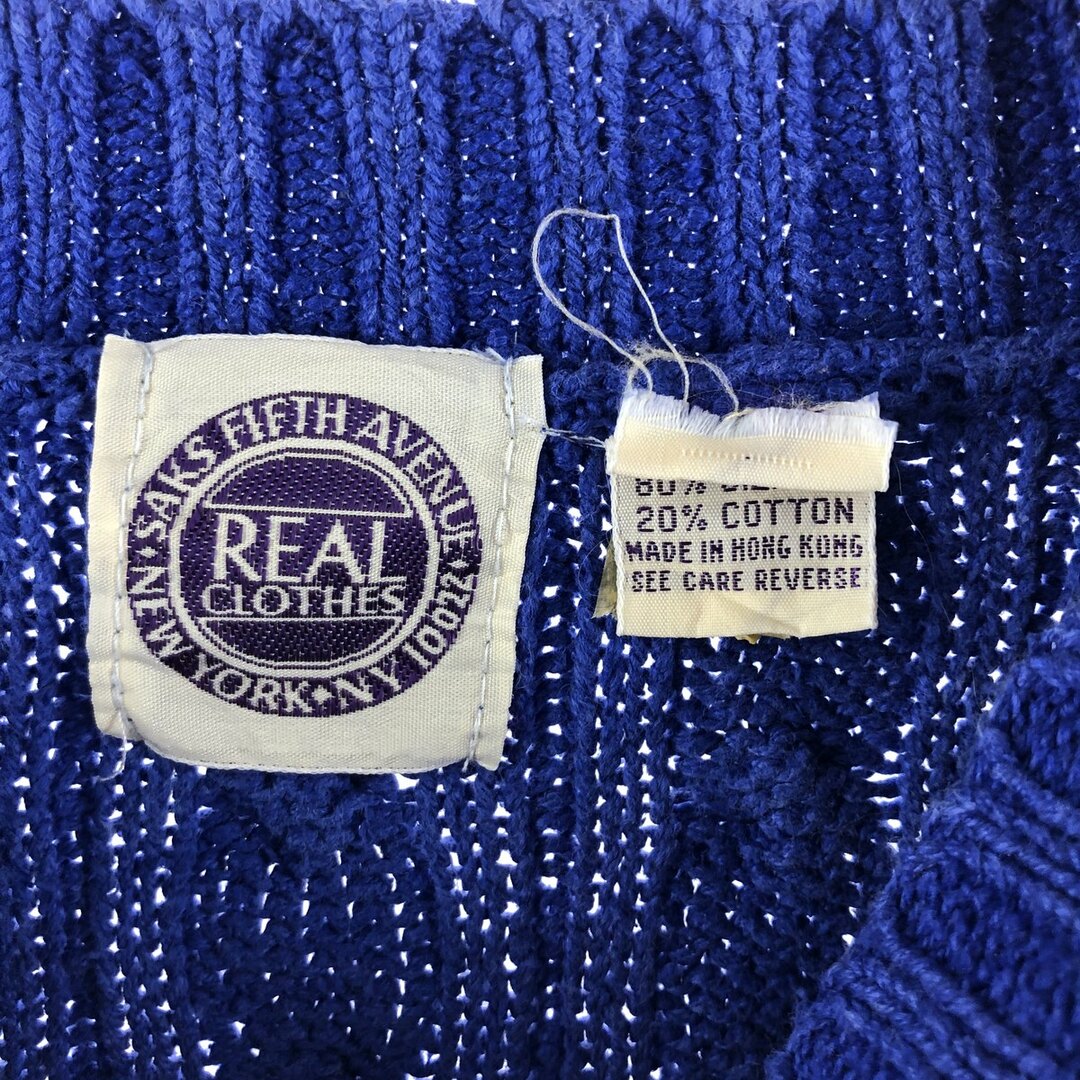古着 REAL CLOTHES ケーブル編み シルクニットセーター メンズXL /eaa369650 メンズのトップス(ニット/セーター)の商品写真
