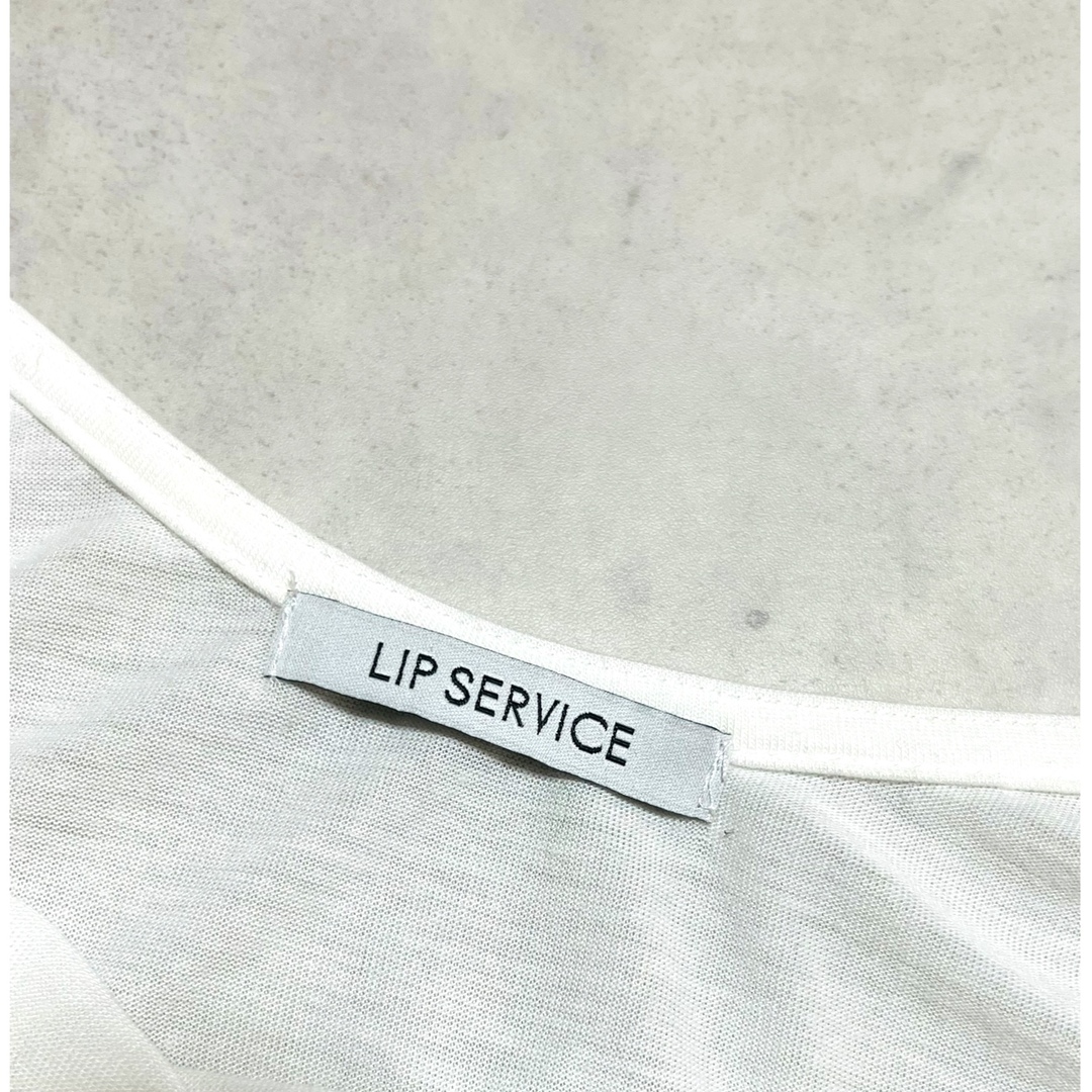 LIP SERVICE(リップサービス)の【最終価格】LIP SERVICE リップサービス Tシャツ 切替 レース レディースのトップス(Tシャツ(半袖/袖なし))の商品写真