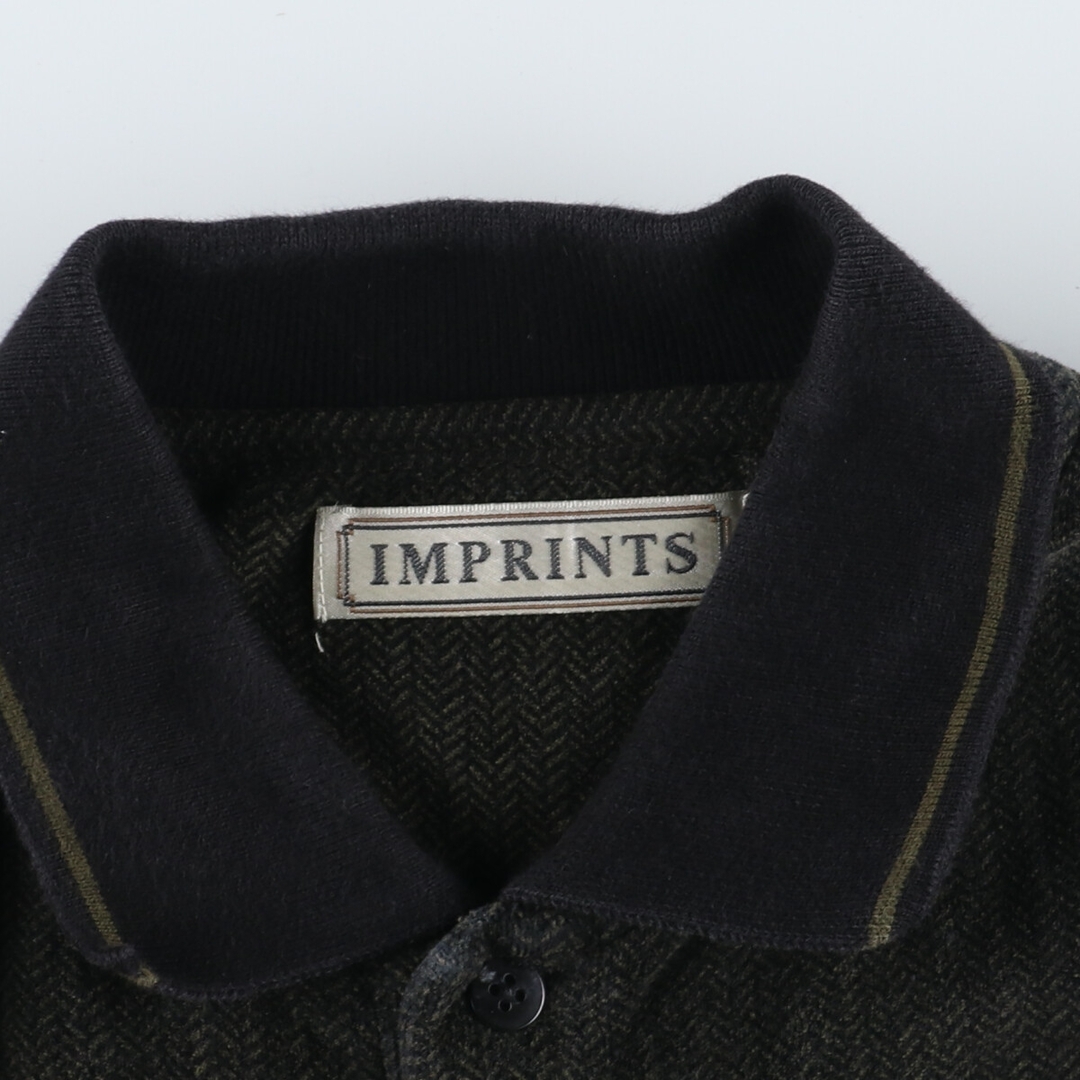 IMPRINTS ベロア ヘリンボーン 長袖 ポロシャツ メンズL /eaa332051 2