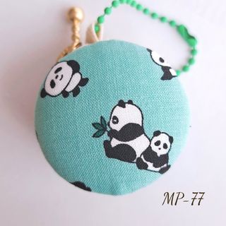 マカロンポーチ🐼親子パンダ☆グリーンの通販 by Maron sans macaron's