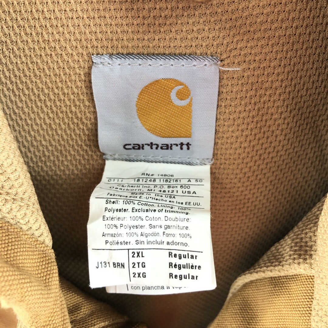 carhartt(カーハート)の古着 カーハート Carhartt アクティブジャケット ダック地ワークジャケット USA製 メンズXXL /eaa372634 メンズのジャケット/アウター(その他)の商品写真