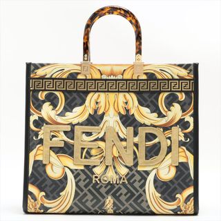 フェンディ(FENDI)の未使用 フェンディ ヴェルサーチ フェンダーチェ ズッカ サンシャイン レザー 2WAY トート バッグ ショルダー A4 メンズ BEB 0915-E7(トートバッグ)