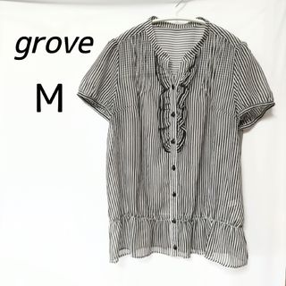 グローブ(grove)の【grove】ストライプ半袖(シャツ/ブラウス(半袖/袖なし))